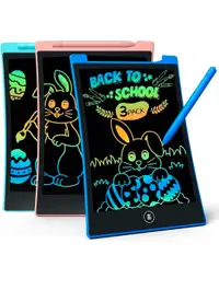 3 Pack 8.5" LCD Tablet Color Drawing Pad Doodle Board Erasable