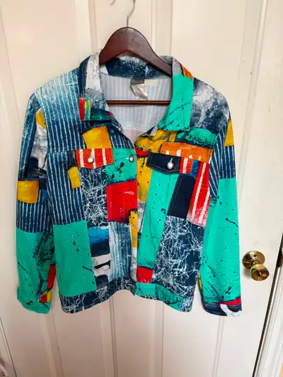 Dolcezza "Simply Art" Abstract Patchwork Jacket Price: $55 CAD Size: Medium (M) Condition: Like New...