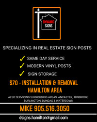 REAL ESTATE SIGN POST INSTALLATION - $70 IN HAMILTON