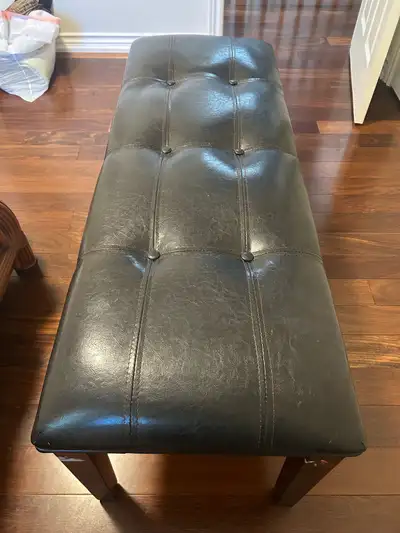 Tufted Faux Leather Bench, View more