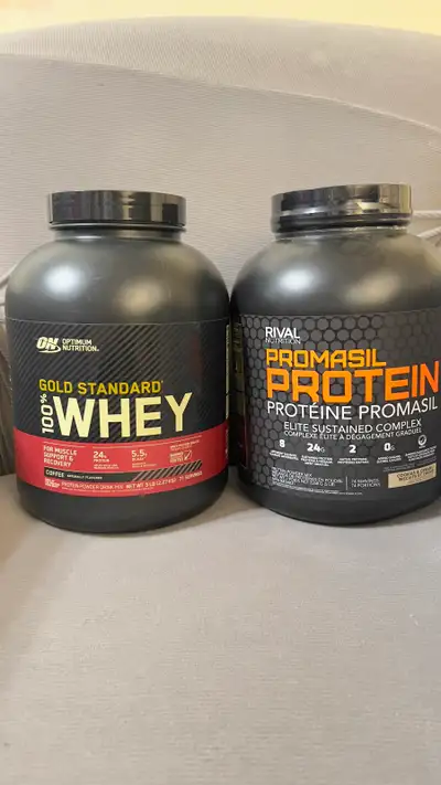 I'm selling two containers of protein powder, including Optimum Nutrition Gold Standard 100% Whey an...