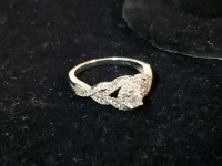 Michael Kors Twisted Halo Bridal Engagement Ring 0.68ct Diamond