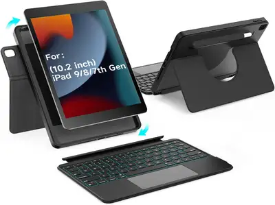 iPad 10.2 7th–9th Gen Keyboard Case – Magnetic, 360° Rotating,, View more