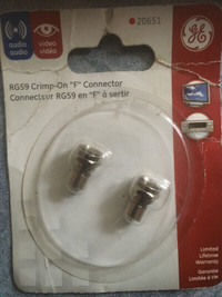 NEW GE RG59 CRIMP-ON "F" CONNECTOR