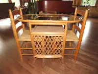 Rattan Bistro Table & Chairs Set