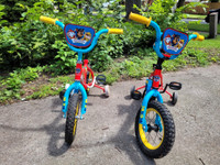 Pair of identical Paw Patrol BMX Kids' bikes like new