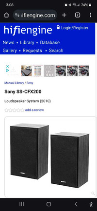 Sony speaker pair 20 watt