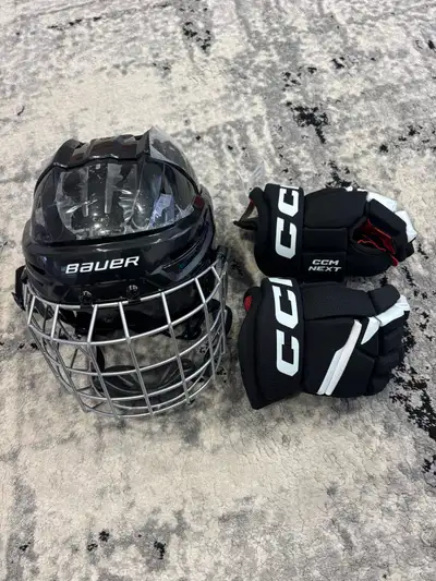 hockey gloves n helmet, View more