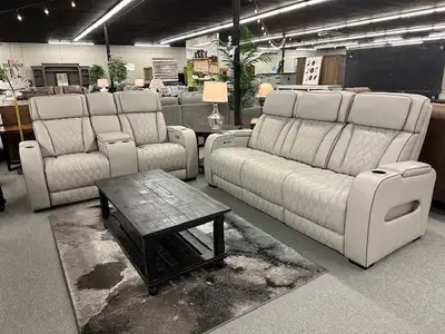 Leather Zero Gravity Reclining Sofa & Loveseat W/Heat, View more