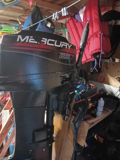 I have 2 mercury 25hp 2stroke outboard engines for sale. Both run but need tlc one setup with tiller...