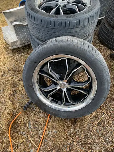 Set of 4 they are 5 x 143 tires are 225/50/17 and 70 percent tread
