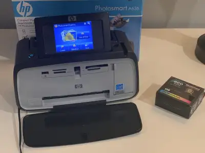 HP Photosmart A636 portable photo printer, View more