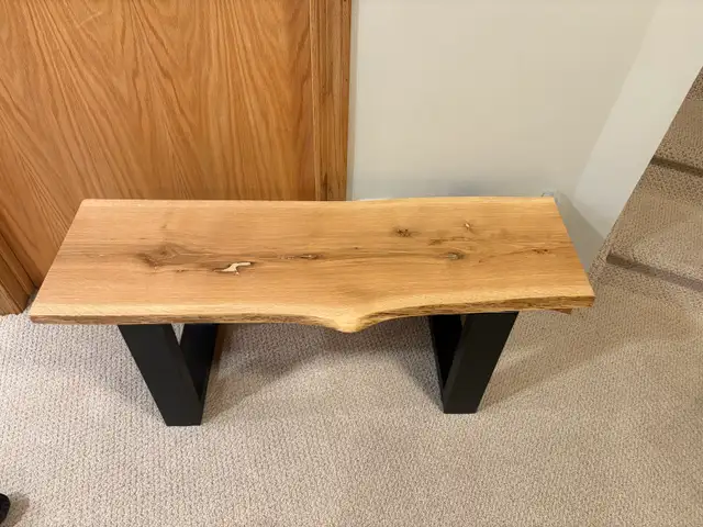 White Oak Live Edge Bench in Other Tables in Edmonton - Image 4