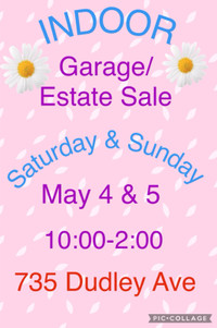Indoor garage and Estate sale