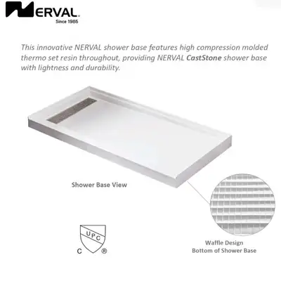 New! Nerval CastStone Shower Base 60x30, View more