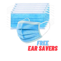 High Quality -  3Ply Masks with FREE ear saver - 50 Pcs/Box