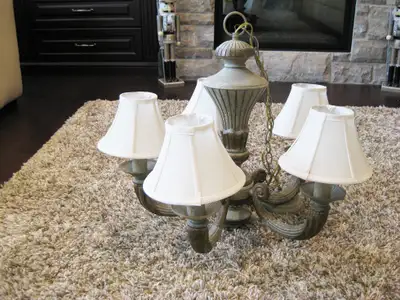 Antique Look Polystone Bell Shade Ceiling Light Chandelier, View more