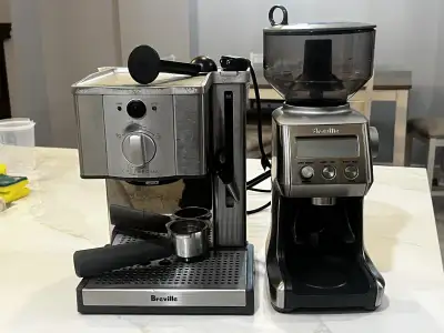 espresso machine and grinder breville, View more