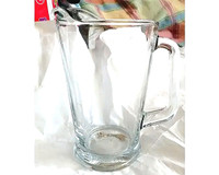 HEAVY CLEAR GLASS PITCHER MEXICO