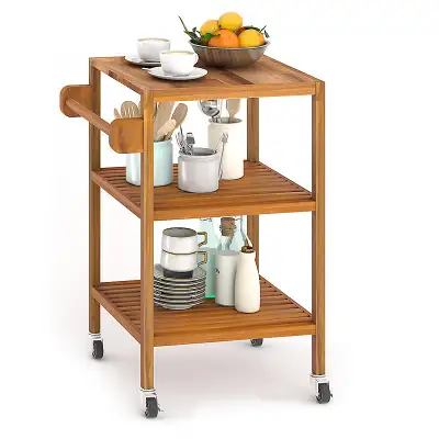 NEW QUATTRO 4WD 52x52x85 cm, Kitchen trolley (HOLGER) Teak, View more