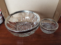 Metal (silver plate) rimmed bowls