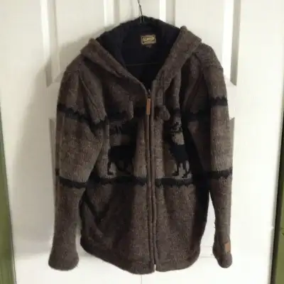 Kyber Outerwear: Hooded lined 100% wool jacket. Made in Nepal. Size Med. Brand new hasn't been worn....