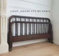 Victorian Elegance: Antique Walnut Jenny Lind Bed Frame
