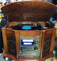INNOVATIVE TECHNOLOGY ITRR-501 WOOD TURNTABLE/CD RECORDER/AUX/FM