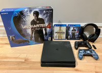 Ensemble PS4 Bundle, 2 manettes, headset, Unchated 4+ Collection