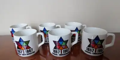 6 Tasses du Centenaire de la Confédération Confederation mugs, View more