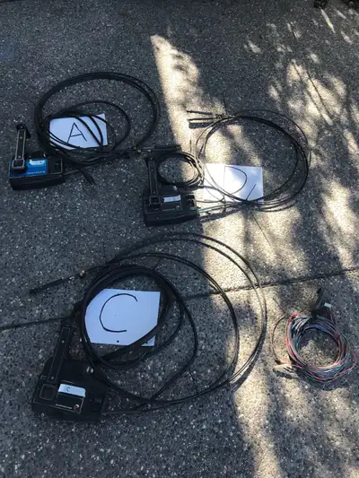 Used Marine Side Mount Control Boxes for Outboard Motors. Estimated age is from the 1980's into the...