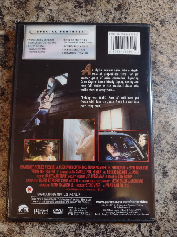 FRIDAY THE 13TH PART 3 DVD. in CDs, DVDs & Blu-ray in Edmonton - Image 2