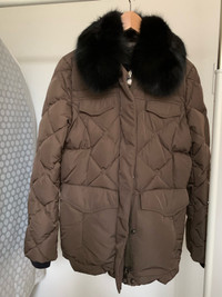 SKI JACKET WITH REAL FUR DOWN POST CARD size 6