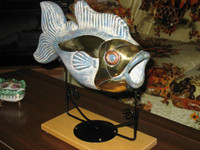 Impressive Large Mouth Bass Sculpture For Sale