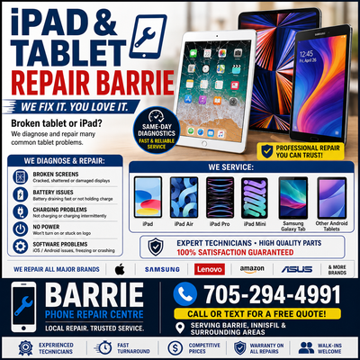  iPad & Tablet Repair Barrie | Screen Repair | Battery | Charg, View more