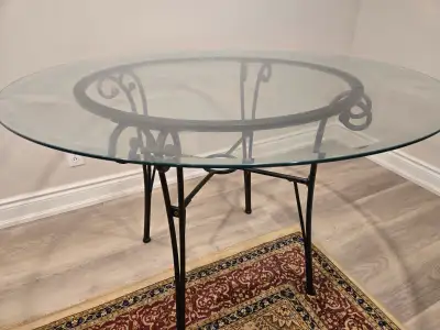 Glass Round Table 90 inch W x 45 inch H, View more
