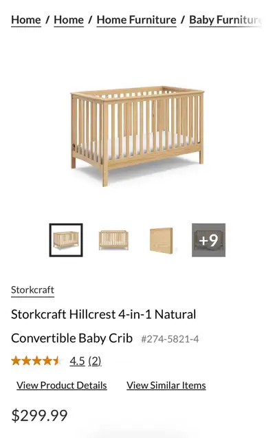 Barely used crib and mattress, View more