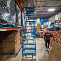 CanWay 16 -Step Rolling Stairs Ladder with Saftey Lock 