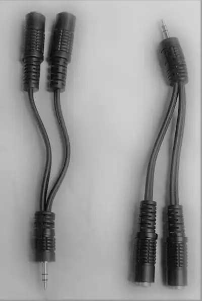 Câble audio adaptateur Y 3,5 mm 2 femelles à 1 mâle stéréo 6 pou, View more