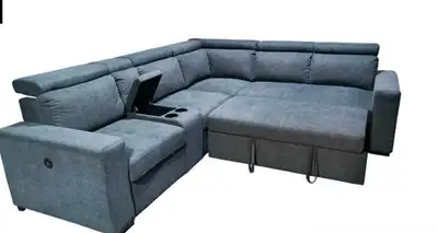 Sectional Sofa with Pull Out Bed and Storage, View more