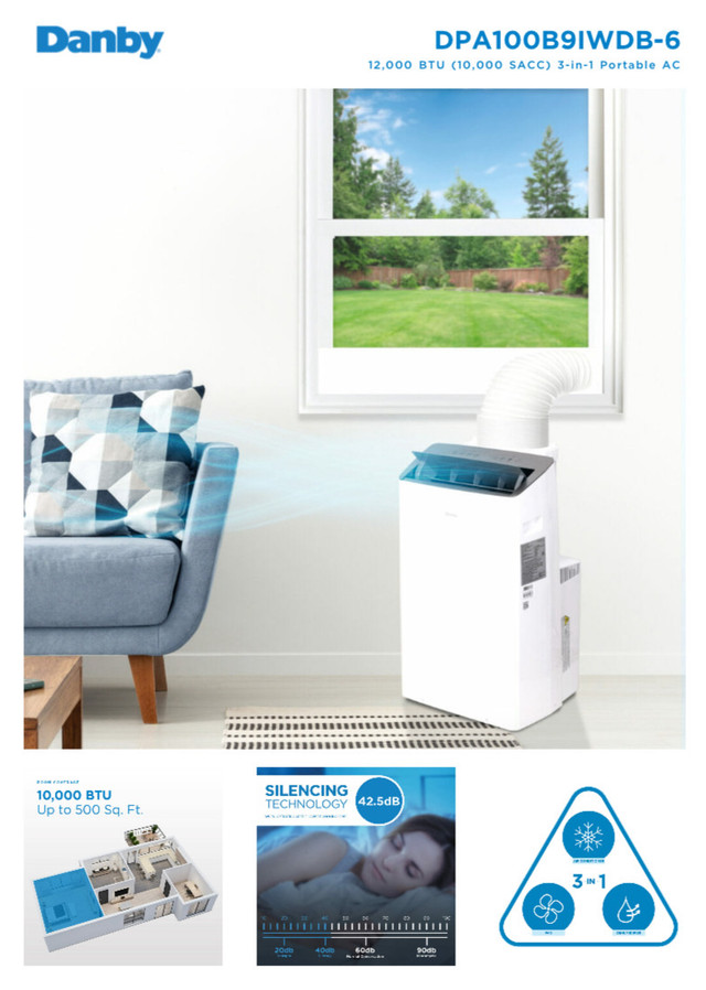 Portable Air Conditioner (Danby) in Heaters, Humidifiers & Dehumidifiers in Calgary