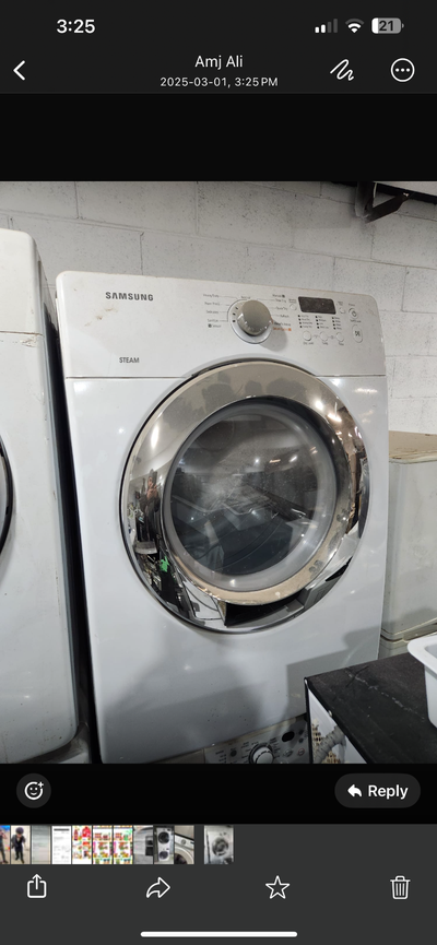 White electric front load dryer stackable can deliver, View more