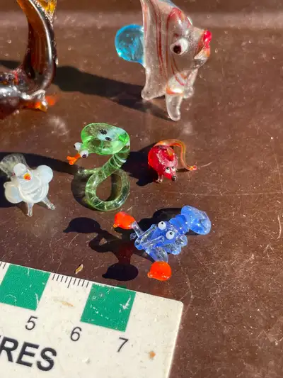 collection of hand blown glass miniature sculptures, View more