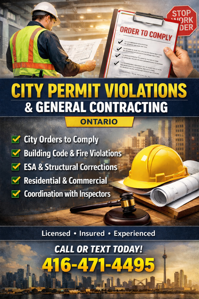 CITY PERMIT VIOLATIONS | ORDER TO COMPLY | GENERAL CONTRACTING, View more