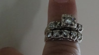Custom made diamond engagement ring set offered for sale