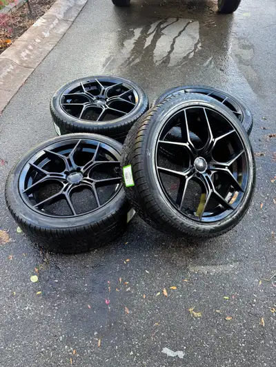 22 inch rims Asanti Black Label rims • Satin Black, Set of 4 • 5x120 Bolt Pattern • TPMS Sensors Inc...