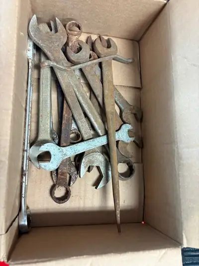 wrench’s - box lot of used wrenchs - used as pictured, View more
