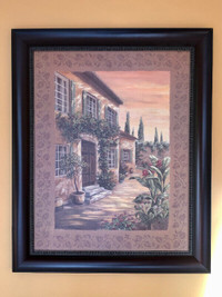 Large painting on board wall art with classic frame