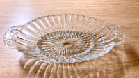 Glass Oval Dish Ribbed with Handles
