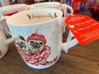 New Royal Worcester china pug mugs with tags. See pics.